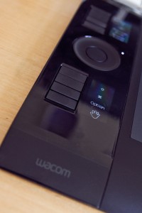 LED-display på Wacom-brädan.